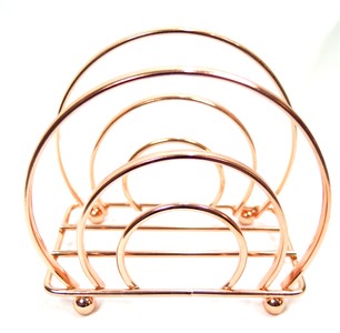 Casa Padrino Briefumschlag Ständer Rosegoldfarben 12 x 6.5 cm x H10.5cm - Brief Umschlag Halter - Büro Accessoires