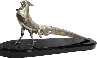 Casa Padrino faisán de lujo escultura de bronce chapado en base de madera - Representación Bird - Noble y lujosa Casa Padrino faisán de lujo escultura de bronce chapado en base de madera - Representación Bird - Noble y lujosa