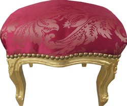 Casa Padrino modèle baroque Ottomane claret / or Mod2 - meubles de style ancien - tabourets Casa Padrino modèle baroque Ottomane claret / or Mod2 - meubles de style ancien - tabourets