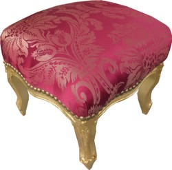 Casa Padrino modèle baroque Ottomane claret / or Mod2 - meubles de style ancien - tabourets Casa Padrino modèle baroque Ottomane claret / or Mod2 - meubles de style ancien - tabourets