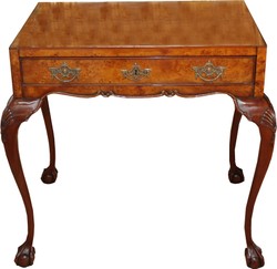 Casa Padrino Consola de té barroca de lujo en madera de roble macizo color caoba y oro 80 x 60 x H. 78 cm