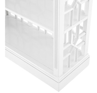 Casa Padrino Designer Mahagoni Regalschrank Piano Weiß - Luxus Qualität