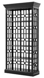Casa Padrino Schrank Vitrine Vitrinenschrank Glasschrank Schwarz Luxus Luxury Cabinet Glass