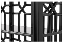 Casa Padrino Schrank Vitrine Vitrinenschrank Glasschrank Schwarz Luxus Luxury Cabinet Glass