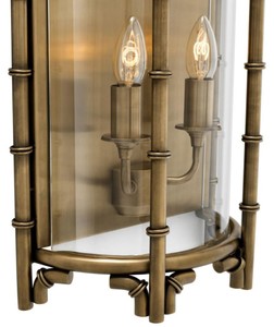 Casa Padrino Luxus Wandleuchte Antik Messing 30,5 x 15 x H. 52,5 cm - Limited Edition