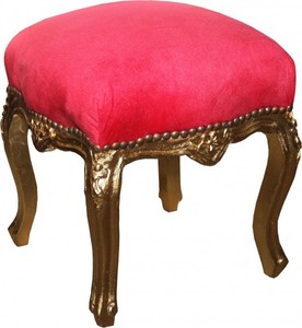 Casa Padrino baroque seat stool red / gold height 40 cm, width 35 cm - baroque furniture Casa Padrino baroque seat stool red / gold height 40 cm, width 35 cm - baroque furniture