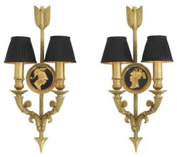 Casa Padrino designer luxury wall lights set of 2 antique gold - hotel furniture

