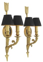 Casa Padrino designer luxury wall lights set of 2 antique gold - hotel furniture

