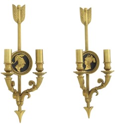Casa Padrino designer luxury wall lights set of 2 antique gold - hotel furniture

