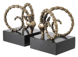 Casa Padrino designer bookend set of 2 antique brass black - luxury hotel decorations