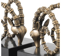 Casa Padrino designer bookend set of 2 antique brass black - luxury hotel decorations