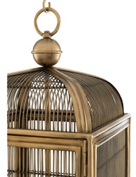 Casa Padrino Designer Hängeleuchte / Laterne Antik Messing 38 x 38 x H. 81 cm - Luxus Hängelampe
