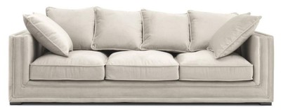Casa Padrino Luxus Designer 3er Sofa Grau - Luxus Hotel Möbel