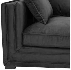 Casa Padrino Luxus Designer 3er Sofa Schwarz - Luxus Hotel Möbel