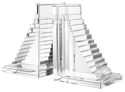 Casa Padrino designer crystal glass bookend set of 2 - luxury hotel decorations