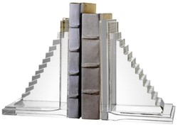 Casa Padrino designer crystal glass bookend set of 2 - luxury hotel decorations