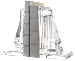 Casa Padrino sujetalibros de vidrio de cristal diseñador de juego de 2 - calidad de lujo