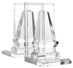 Casa Padrino sujetalibros de vidrio de cristal diseñador de juego de 2 - calidad de lujo