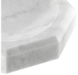 Casa Padrino Designer Marmor Schale Weiß 25 x 25 x H. 7 cm - Luxus Qualität
