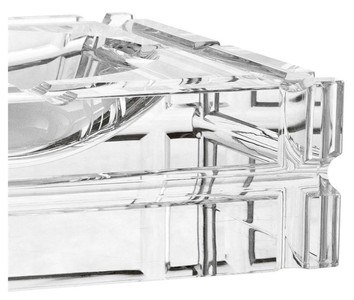 Casa Padrino Designer Kristallglas Aschenbecher 21 x 21 x H. 6,7 cm - Luxus Edition