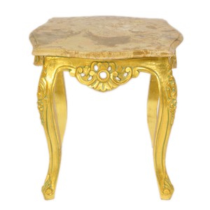 Tavolo oro Casa Padrino barocco con color crema top in marmo 55 x 55 cm x H 55 cm