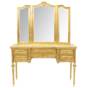 Casa Padrino Barock Konsole Gold mit Spiegel - Spiegelkonsole Schlafzimmer Möbel Casa Padrino Barock Konsole Gold mit Spiegel - Spiegelkonsole Schlafzimmer Möbel
