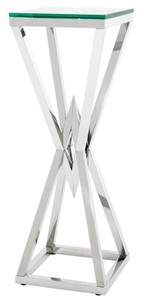 Casa Padrino tavolino di lusso / colonna d'argento in acciaio inox 35 x 35 x H. 101 cm - designer di mobili tavola