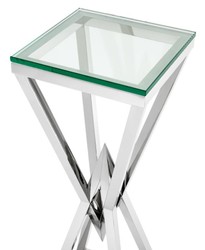 Casa Padrino table d'appoint de luxe / colonne d'argent en acier inoxydable 35 x 35 x H. 101 cm - table mobilier design