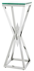 Casa Padrino table d'appoint de luxe / colonne d'argent en acier inoxydable 35 x 35 x H. 101 cm - table mobilier design