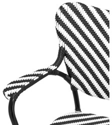 Casa Padrino designer garden chair with armrests black / white - luxury garden furniture