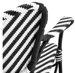 Casa Padrino designer garden chair with armrests black / white - luxury garden furniture