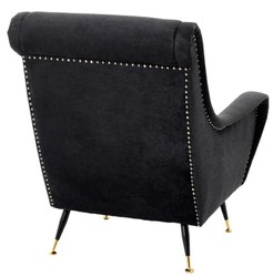 Casa Padrino Luxus Hotel Salon Sessel Schwarz 80 x 90 x H. 88 cm - Wohnzimmer Möbel