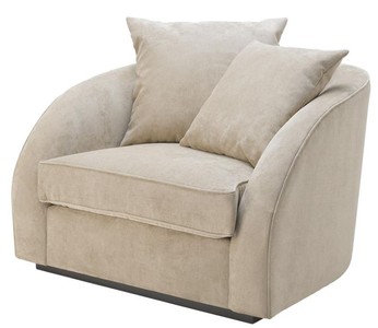 Casa Padrino luxury hotel salon armchair greige 101 x 91 x H. 72 cm - living room furniture