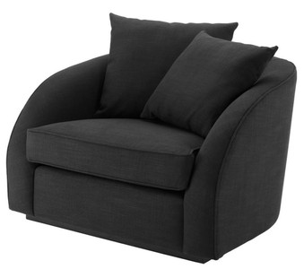 Casa Padrino luxury hotel salon armchair black 101 x 91 x H. 72 cm - living room furniture