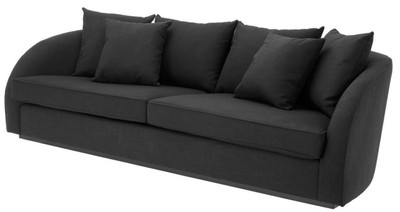 Casa Padrino sofás hotel de lujo negro 255 x 91 x H. 72 cm - colección del diseñador
