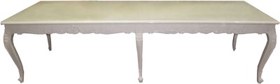 Casa Padrino Barock Esstisch mit Glasplatte 300 x 88 x H. 83 cm - Luxus Esstisch