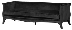 Sofá de lujo Casa Padrino negro 225 x 79 x H. 75 cm - muebles del hotel