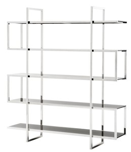 Casa Padrino Designer Regalschrank Silber 160 x 42 x H. 180 cm - Limited Edition