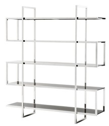 Casa Padrino estante diseñador gabinete de plata 160 x 42 x H. 180 cm - Edición limitada