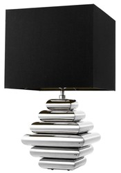 Casa Padrino Luxus Tischleuchte Eichholtz Schwarz Silber Black Silver Nickel Plated Luxury Table Lamp