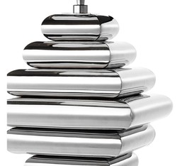 Casa Padrino Luxus Tischleuchte Eichholtz Schwarz Silber Black Silver Nickel Plated Luxury Table Lamp