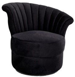 Casa Padrino Luxus Lounge Sessel Schwarz Samtstoff Velvet Black