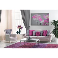 Casa Padrino Neo Barock Bergere Sessel Milano in Weiß und Pink, 74 x 85 x H 86 cm - Luxuriöses Hotel Möbel