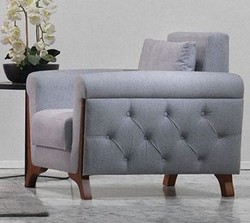 Casa Padrino Poltrona Club Designer Hamburg in Tortora-Grigio, Elegante Poltrona Lounge con Piedi in Legno, L 80 x P 80 x A 96 cm