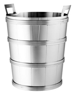 Casa Padrino enfriador de vino diseñador de acero inoxidable con dos asas - lujo botella de vino más fresco, titular de la botella de vino