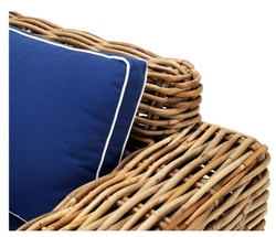 Casa Padrino Designer Rattan Sessel 100 x 88 x H. 69 cm - Luxus Wohnzimmer Möbel