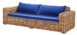 Casa Padrino sofá de mimbre diseñador de 230 x 88 x H. 69 cm - muebles de sala de lujo