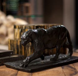 Casa Padrino progettista bronzo figura Jaguar 47 x 22 x H. 23 cm - classe & sontuosamente