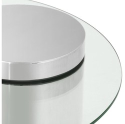 Casa Padrino designer couch table silver 90 x H. 43 cm - luxury collection