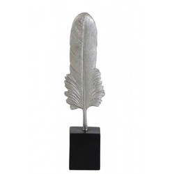 Casa Padrino Designer Hotel Decoration Silver/Black 7 x 5.5 x H. 27 cm - Metal Feather Casa Padrino Designer Hotel Decoration Silver/Black 7 x 5.5 x H. 27 cm - Metal Feather